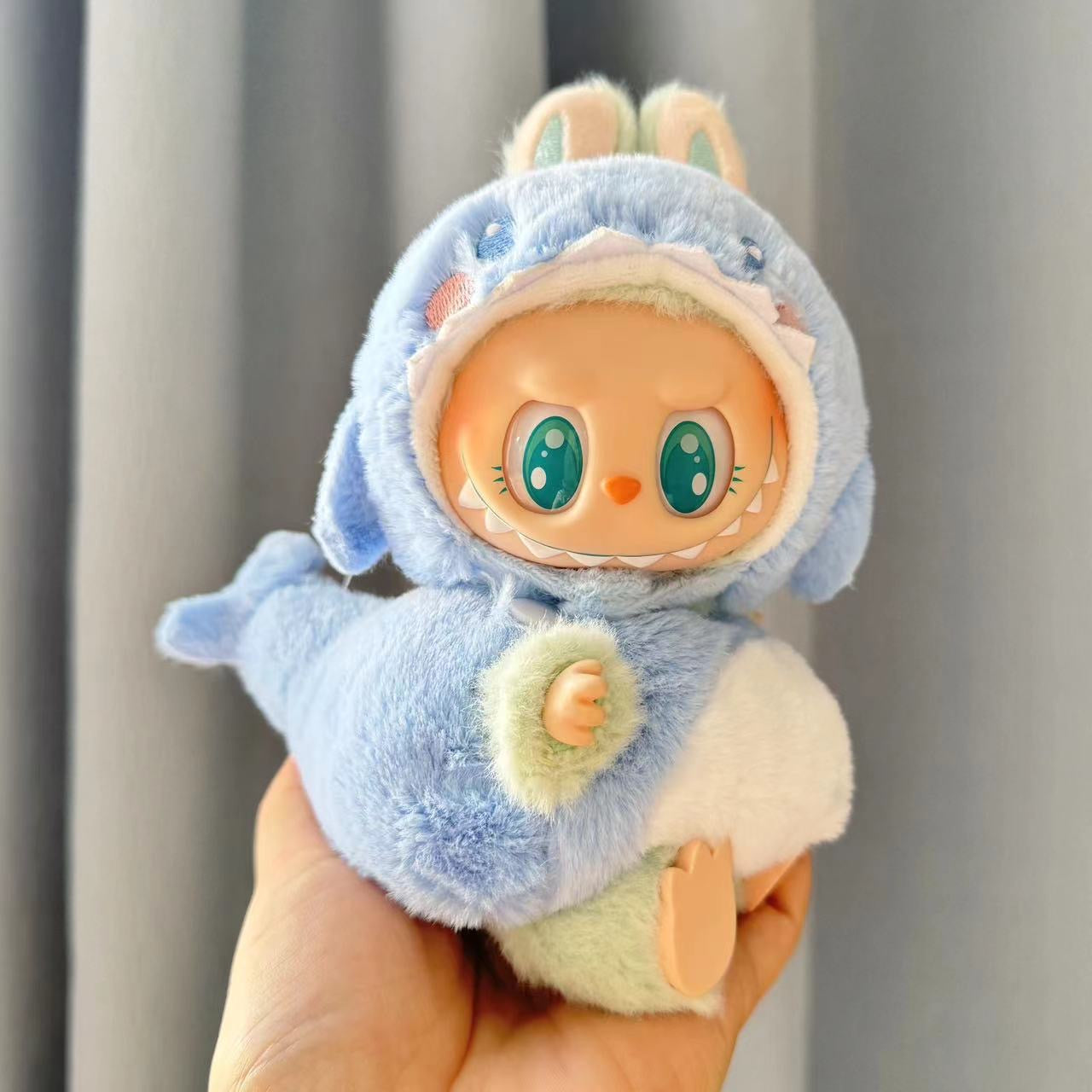 Labubu Clothes Plush Blue Shark Set