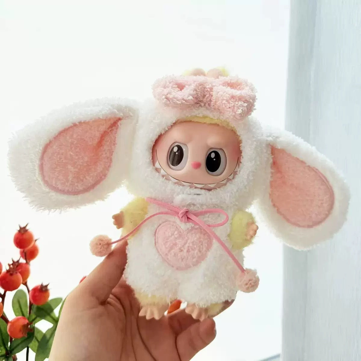 Labubu Clothes Plush White Bunny Set