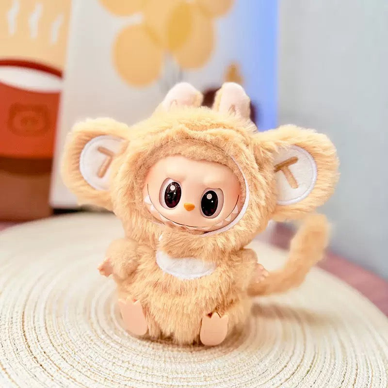 Labubu Clothes Plush Brown Monkey Set