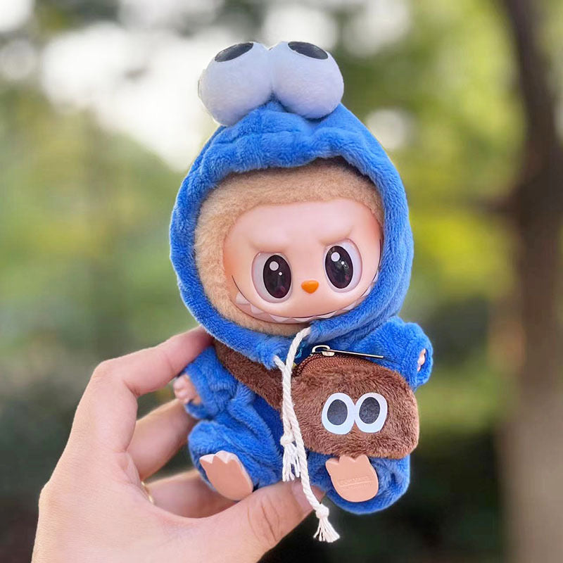 Labubu Clothes Plush Blue Hoody Set