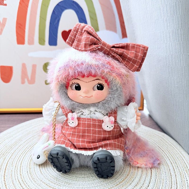 Wakuku Clothes Red Bow Overall Dress Set
